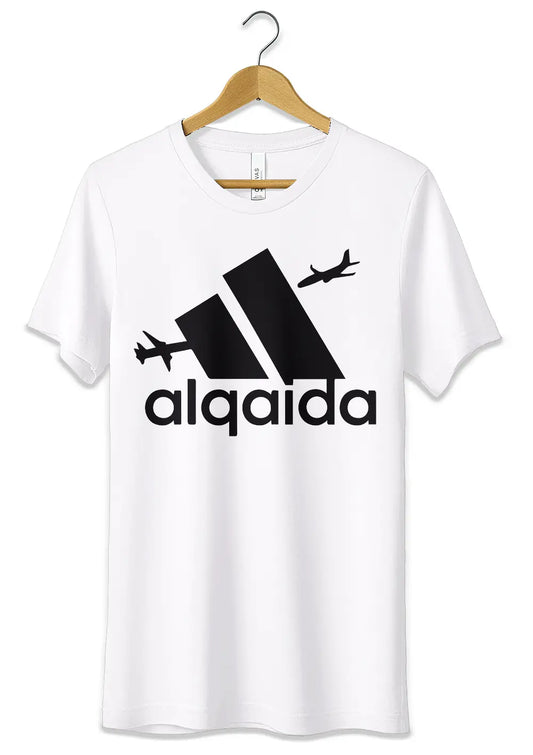 T-Shirt Maglietta Alqaida Meme Al Qaeda Fake Adidas Divertente